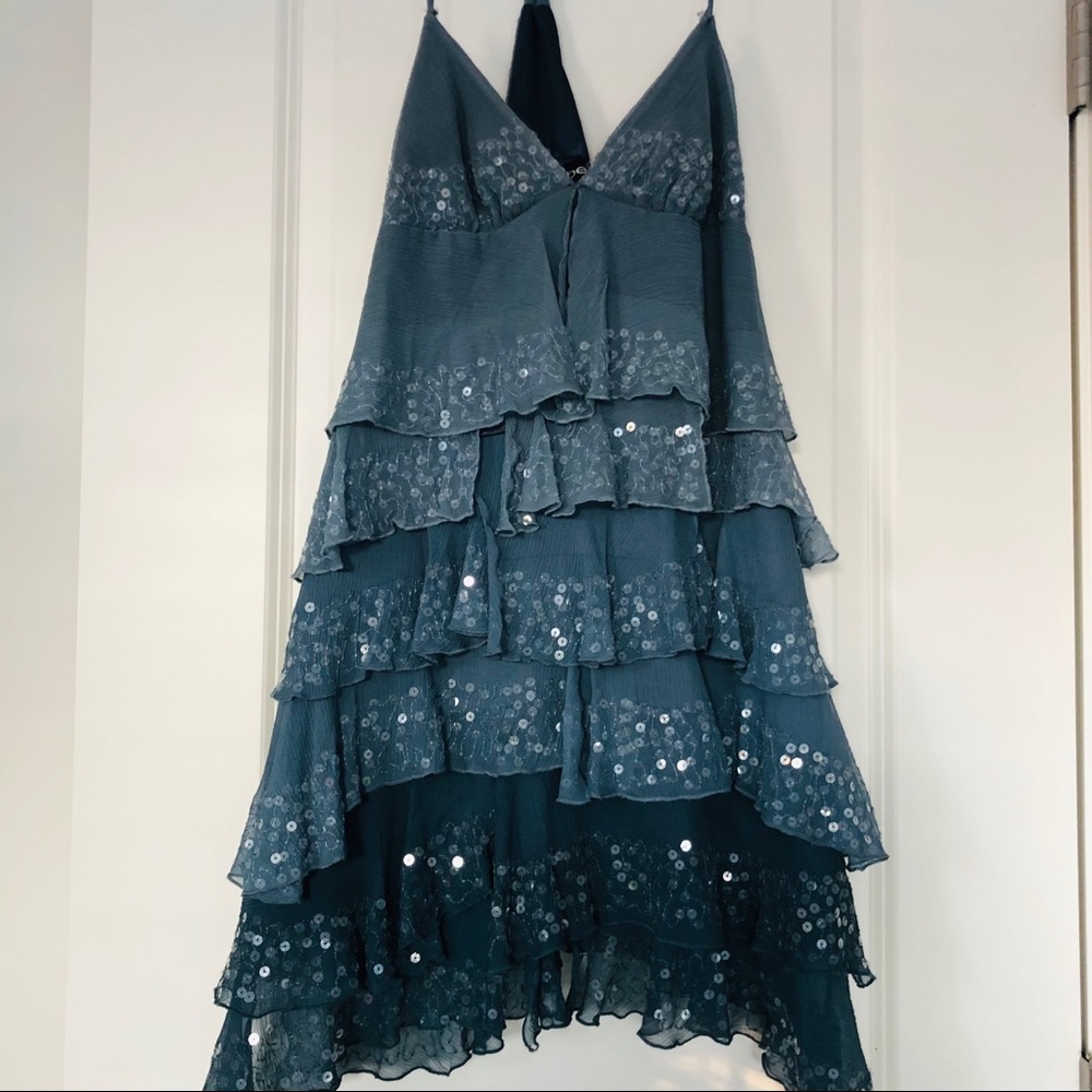 Bebe Top Ombré Silk Sequin Top Size S